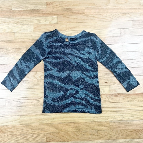 Topshop Tops - Topshop Black and Grey Shirt Size 8